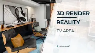 Living Room TV Area - (3D Render vs Reality)