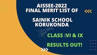 FINAL MERIT LIST OF SAINIK SCHOOL KORUKONDA