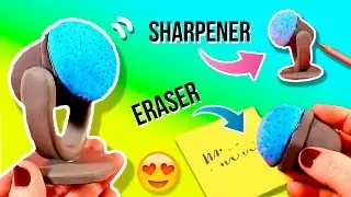 DIY Microphone ERASER & SHARPENER ✍🏼  DIY CUSTOMIZED School Supplies 🤓