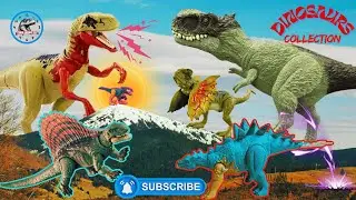 Indominus Rex With Jurassic World Dinosaur Toys Mattel : Stegosaurus , Elasmosaurus , Ankylosaurus .