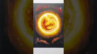 I drew SUN with Oil Pastels 🥵😱 #space #sun #oilpastels #shorts