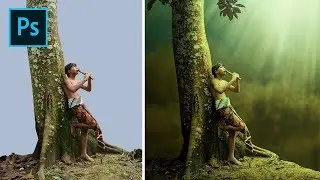 Dramatic Color Effects Photo Manipulation - Photoshop CC (Create Ray of Light)