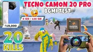 🔥TECNO CAMON 20 PRO 5G BGMI TEST - DIMENSITY 8050