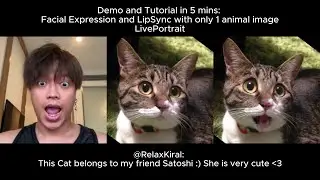 5mins Animal Tutorial Facial and Lipsync 1 image with LivePortrait AI