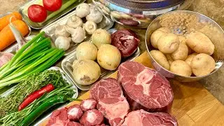 Наваристый суп из бычьих хвостов в афганском казане
