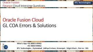 Oracle Fusion Finance | General Ledger | Errors | Chart of Accounting Structure Error | Placement