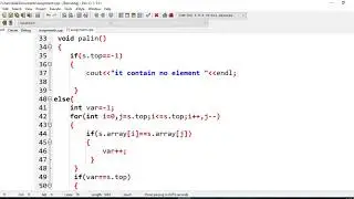 HOW to check the element in the stack is palindrome or Not