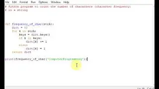 Python program to count the number of characters (character frequency) in a string