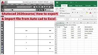 Auto-cad course 2020/ How to import & export file from Auto cad to Ms Excel?