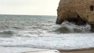 Portugal Faro Carvoeiro Big Waves on February