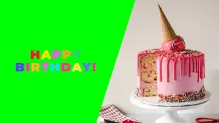 GREEN SCREEN/ Happy Birthday Text animation (white and color options)