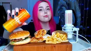 Шаурма,бургер и картошка фри мукбанг/ответы на вопросы/mukbang
