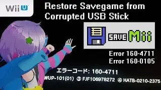 HOW TO RESTORE SAVEGAME FROM CORRUPTED USB STICK | Wii U | Error 160-4711 or 160-0105