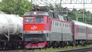 Электровоз ЧС7-005 с поездом № 155 Анапа - Москва и неожиданный ЭП2Д-0179