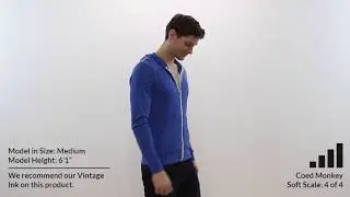 Custom CANVAS 50/25/25 UNISEX FULL ZIP HOODED T Shirt Style 3939 360° Product Video by Coed Monkey