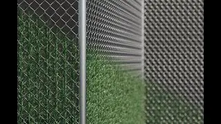 Geometry Nodes Chain Link Fence with Faux Hedge Slats in Blender