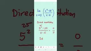 How to solve a limit whose direct substitution results in 0/0? #math #mathshorts #calculus #limits