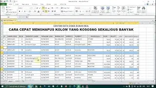 Cara Menghapus Kolom yang kosong sekaligus banyak di Microsoft Excel