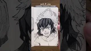 [ASMR] Drawing Inosuke 🐗 - Demon Slayer #satisfying #shorts #asmr