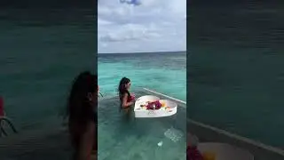 Floating breakfast in Maldives. 