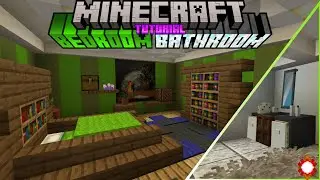 Minecraft How to Build a Bedroom and Bathroom -Tutorial-