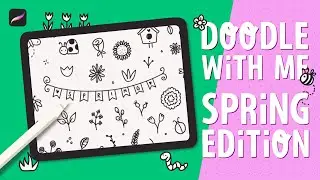 #doodle With Me in #procreate - Spring Edition | FREE BRUSHES ‼️ Full process #tutorial  ✨
