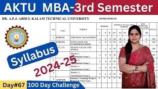 AKTU MBA 3rd Semester Syllabus | AKTU MBA Syllabus | AKTU MBA Syllabus 2024 | 2024 - 25 |