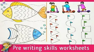 Pre writing skills || tracing worksheets for kindergarten || pre-writing activity