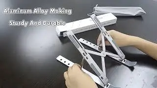 ASGTRADE Laptop Stand,1 Year WARRANTY Adjustable Foldable Aluminium MacBook Air Pro,Dell,Lenovo