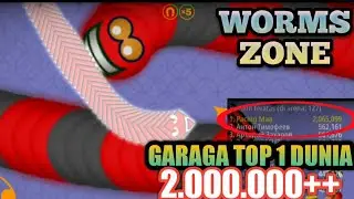 GARAGA Si Pembunuh TOP 1 langsung naik peringkat 1 Dunia | Worms Zone Indonesia