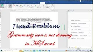 Grammarly icon is not showing in MS word || How to fix Grammarly problem in MS word?