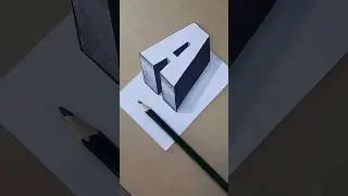 🔥Como Dibujar en 3D la LETRA A Fácil  #shorts #short