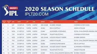 IPL 2020: Ipl 2020 official full schedule list out by BCCI