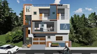 lumion elevation 30x40 render wall through exterior