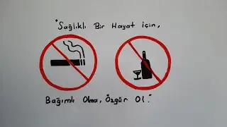 Sigara Sağlığa Zararlıdır logosu Çizimi-Alkol Sağlığa Zararlıdır logosu Çizimi/YEŞİLAY Haftası