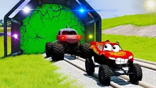 Monster Truck vs Lightning McQueen in BeamNG.drive