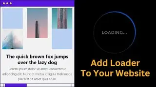 Pre-loader Setup for Your HTML Website | Complete Guide (No JQuery)
