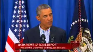 CBS News Special Report - President Obama on Iraq & Ferguson Riots 8/14/2014