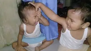 Momen lucu adik kakak berantem (hanna&syafa)