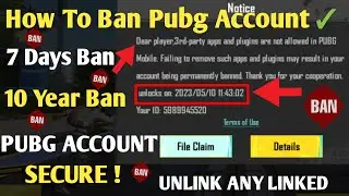 How to Ban Pubg id For 7 Days/10 Year🥵 | bgmi 7 day ban trick | How To Unlink 3rd number+Social Link