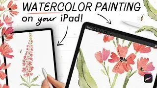 How to paint watercolor flowers in PROCREATE ✨ (digital watercolor painting on your iPad!)