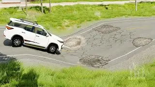 Mobil vs Potholes #21 - BeamNG Drive