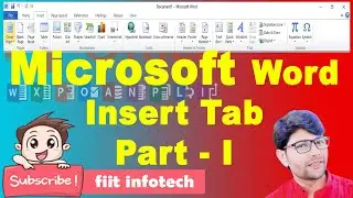Microsoft Word Insert Tab Part-I | Ms. Word Processor | Insert tab Part - I | #fiit_infotech | fiit