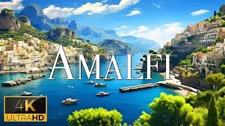 FLYING OVER AMALFI (4K Video UHD) - Peaceful Piano Music With Beautiful Nature Video For Relaxation