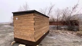 Мобильная баня размер 4х2.2м из сухого бруса.