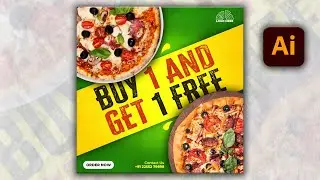 Illustrator CC Tutorial | Graphic Design | Creative Pizza  Poster Design 🍔.