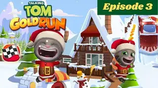 Talking Tom Gold Run :  SANTA TOM Run In The Snow world Gameplay, Episode 3