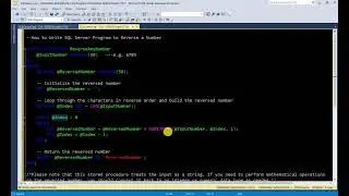 How to Write SQL Server Program to Reverse a Number