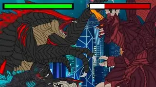 MUTOZILLA vs Destoroyah With Health Bars