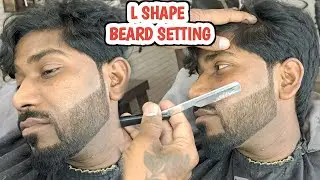 How To Beard Style Cut For Men's / L Shape Dadhi Setting 2023 / Sahil Barber